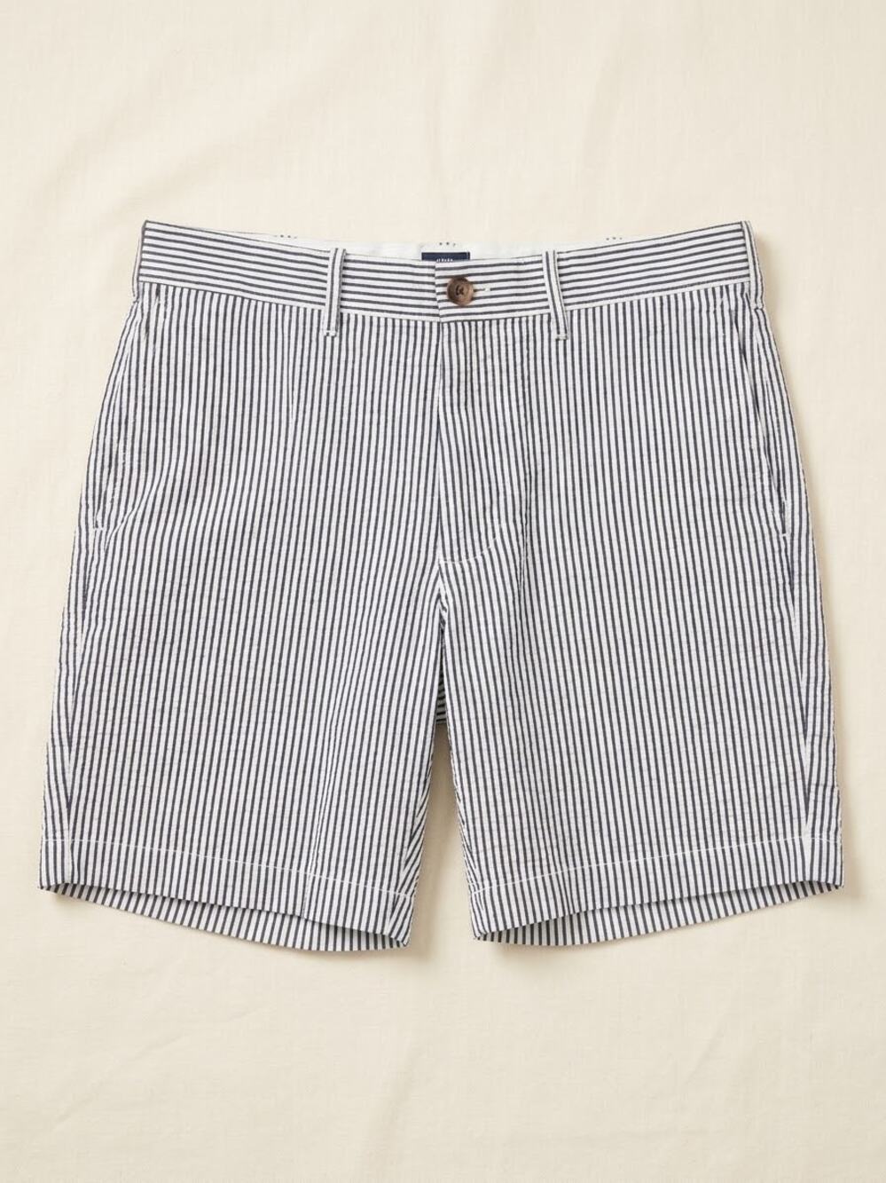J. Crew Mens Cotton Shorts Size 30 7" Inseam Seersucker Stripped Chino Preppy
